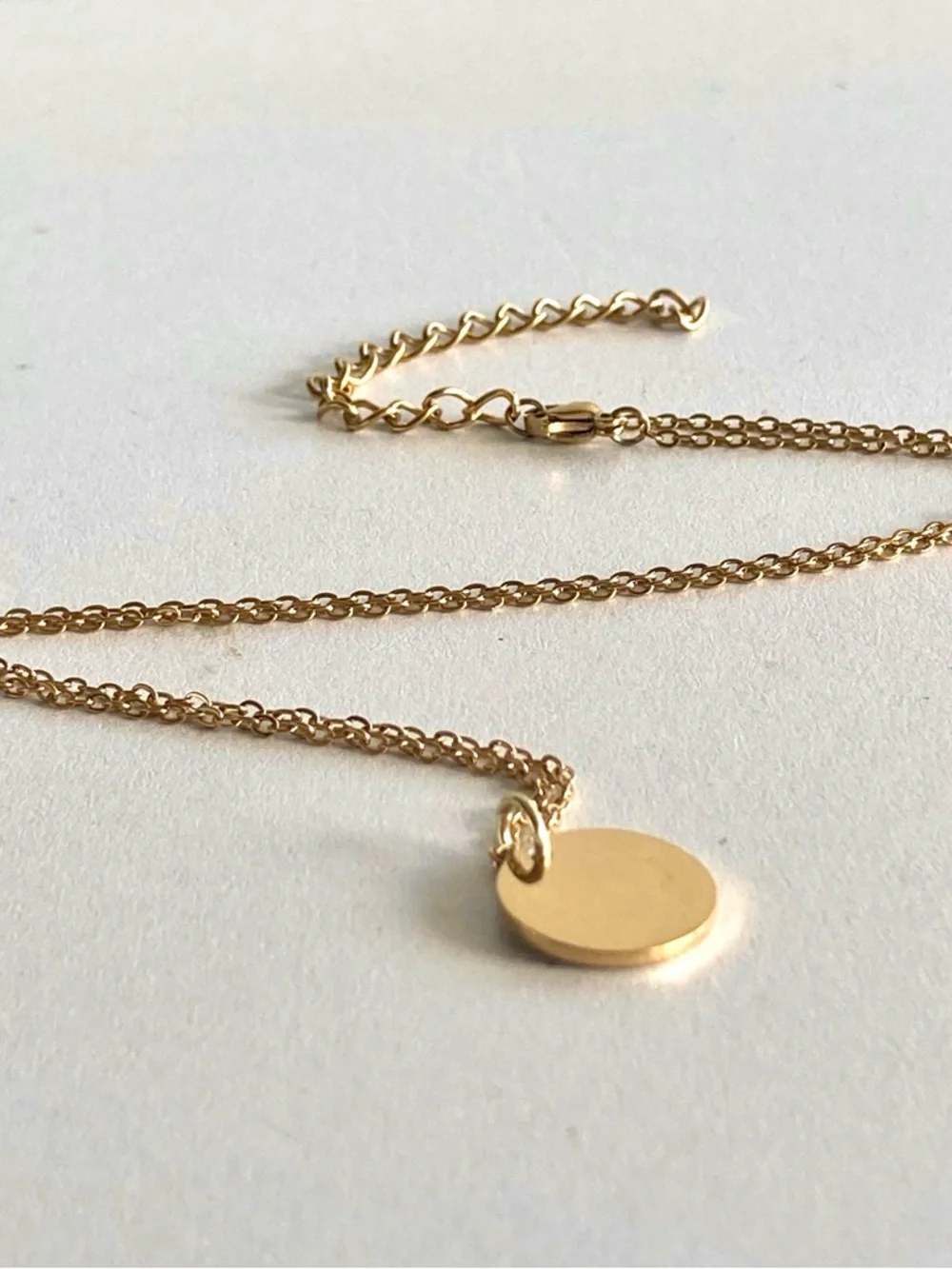 Gold tone Disc Pendant Necklace Women Jewelry NWOT